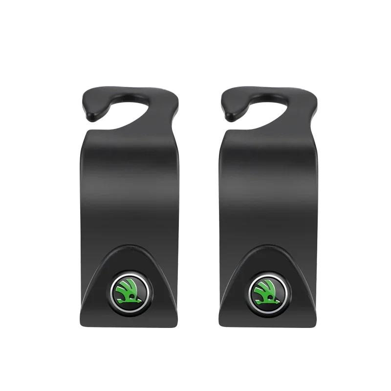 

2025 Hot 2Pcs Car Seat Back Hooks Portable Hanging Bag Rack Accessories For Skoda Octavia Rapid Kodiaq Karoq Fabia Kamiq Superb