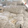 Cotton Double-layer Yarn 4pcs Set, Pure Cotton Bed Sheet Quilt Cover, High-end Bedding