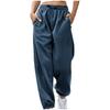Women's Casual Pants High-waisted Belted Jogging Pants With Pockets