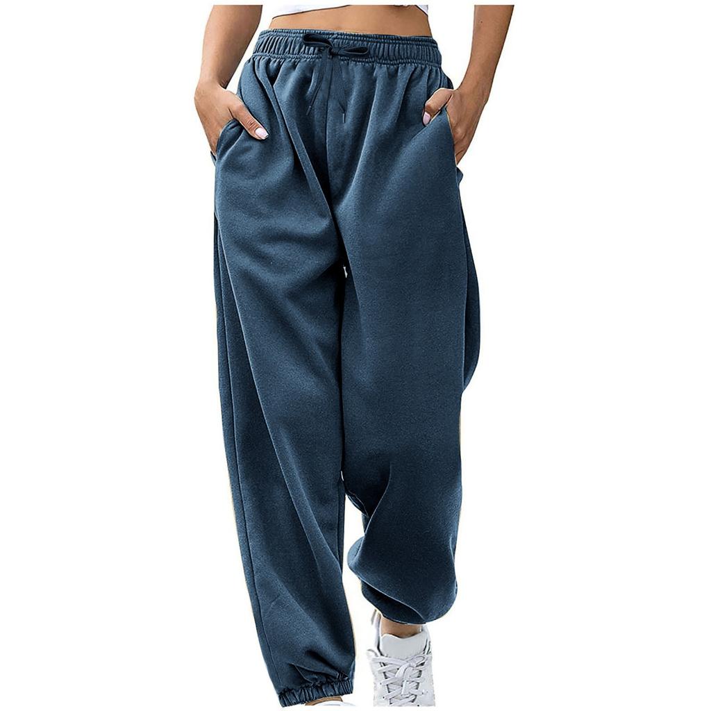 Women's Casual Pants High-waisted Belted Jogging Pants With Pockets