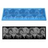 Elegant Peony Flowers Pattern Lace Silicon Mold for Fondant Cake Brim Decor