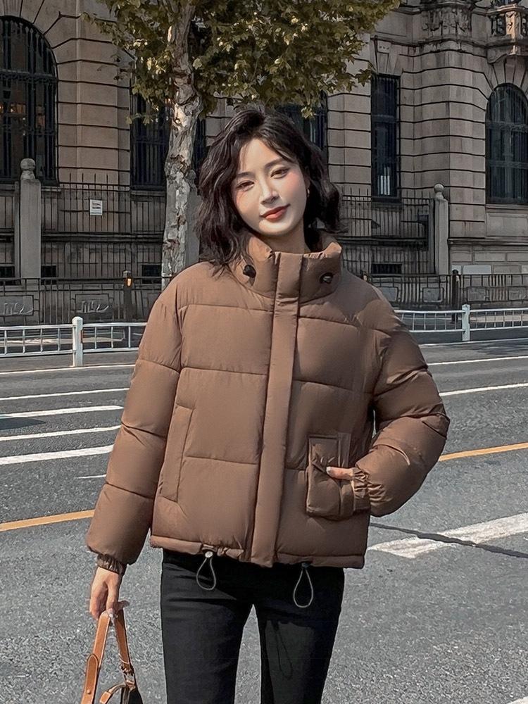 Stand-up Collar Down Cotton Clothes Women's Short Models Small Winter New Thickened Loose Bread Clothes Jacket