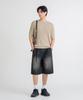LEMAIN SECOND Oversized Washable Crew Neck Cable Short Sleeve Knit [Beige]