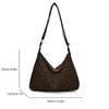 Trendy Casual Soft Textile Women's Shoulder Bag Large Capacity Leopard Print Female Retro Crossbody Bag for Commute Outings