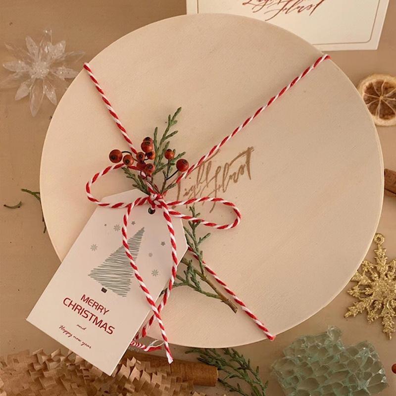 100M X 2mm Bavlněné Šňůrky Červená Zelená Bílá Smíšené Barvy Šňůrka na Štítky Provázek Nit DIY Stuha na Balení Dárků Vánoční Dekorace