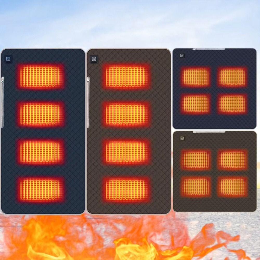 5V USB Electric Heating Pad 3-Level Temperature 3 Adjustable Temperature Heated Cushion 4 Heated Areas USB Charging