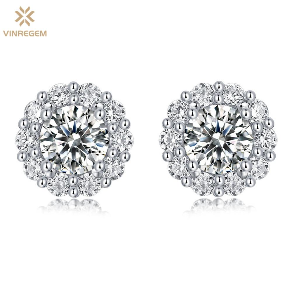 

Vinregem 0,5 карата 5 мм D цвет бриллианты 100% стерлинговое серебро 925 пробы 3EX VVS1 круглая огранка настоящий муассанит тонкие серьги-гвоздики для женщин ювелирные изделия для свадебной вечеринки белый