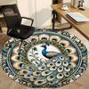 1 Stück Pfauen-Mandala Rundes Büroteppich, Matte Geeignet Für Büro, Unter Bürostühlen Schlafzimmer Wohnzimmer Heimdekoration, Zimmerdeko