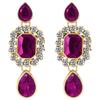 Gold Plated Crystal Kundan Necklace with Drop Earrings Jewellery Set for Girls & Women
