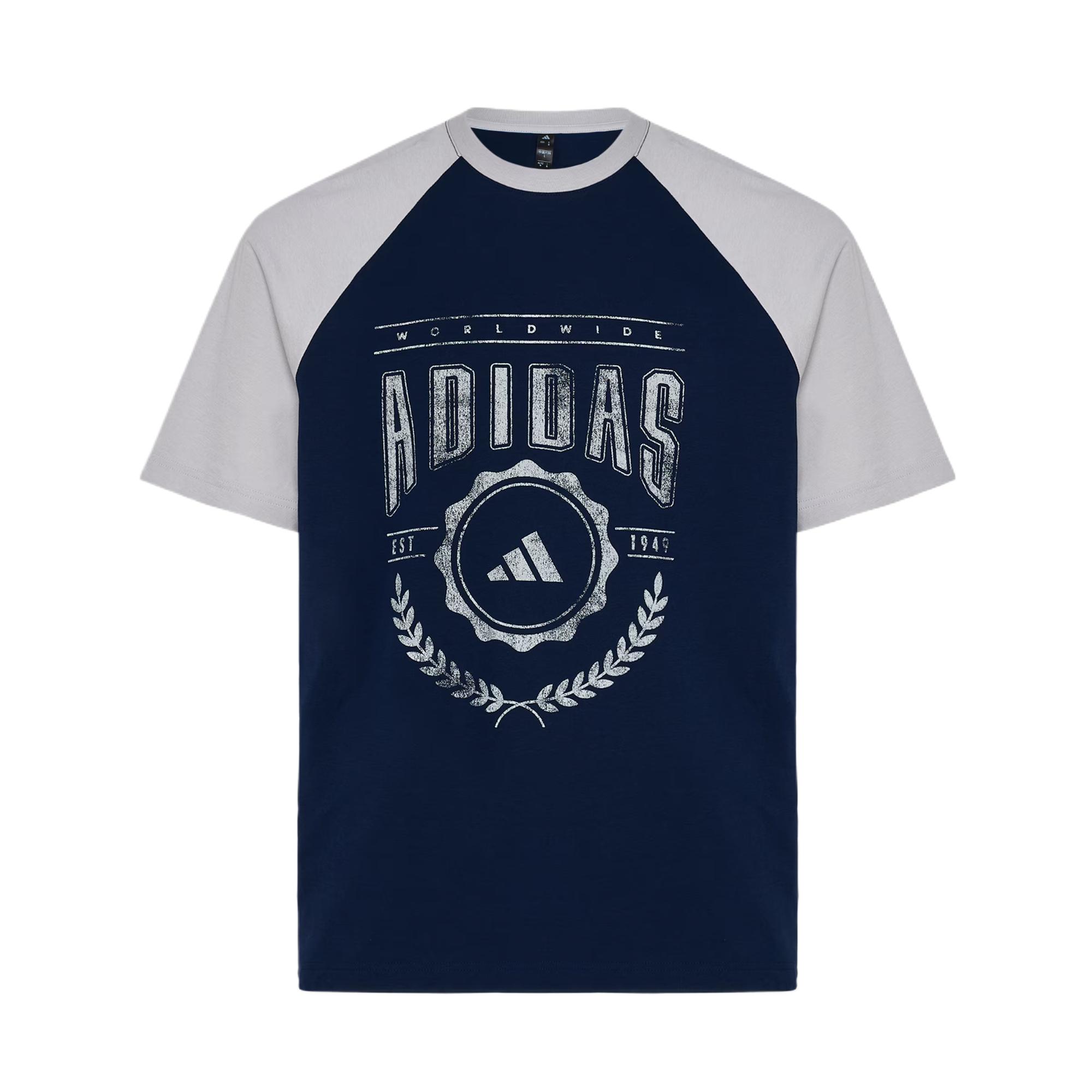 Adidas T Shirts Unisex College Navy Crew Neck KX0519 2XL