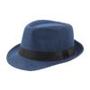 Men's Summer Straw Fedora Sun Hat - Outdoor Sunshade Beach Bowler Hat