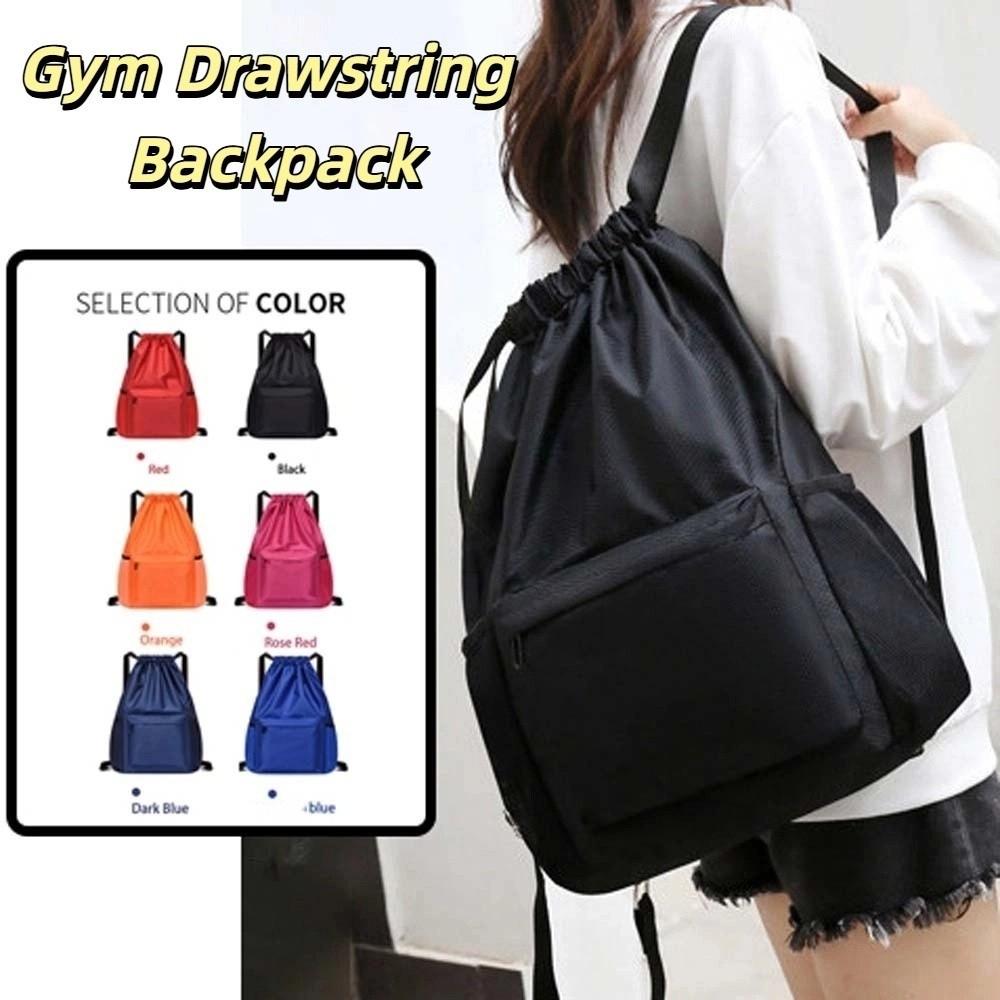 Large Capacity Gym Drawstring Bag Quick Drying Drawstring School Bag Oxford Cloth Backpack  Men
