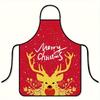 1pc Christmas Apron Featuring a Sleeveless Design Made of Printed Polyester, Perfect for Home Cooking And Baking Tasks. This Durable, Comfortable, Fun