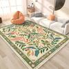 Alfombras Alfombra con Estampado de Flora y Fauna Estilo Pastoral Americano para Decoración de Sala de Estar Dormitorio Hogar Alfombras Antideslizantes de Área Grande Felpudo