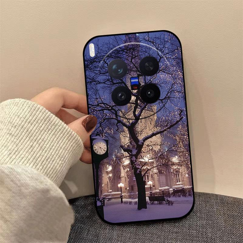 Christmas Painting Silicone Case For Vivo X300 X200 Ultra X200s X300 X100 X100s Pro Mini Soft TPU Shockproof Cover X200FE Fundas