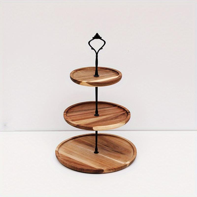 Ozdoby na stół deserowy z litego drewna stojak na ciasto stojak wystawowy talerz na owoce taca na przekąski wielowarstwowy talerz na owoce drewniana półka