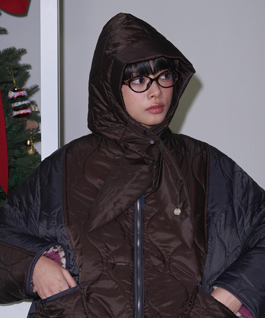 OPENING SUNSHINE Quilted Padded Balaclava_Brown