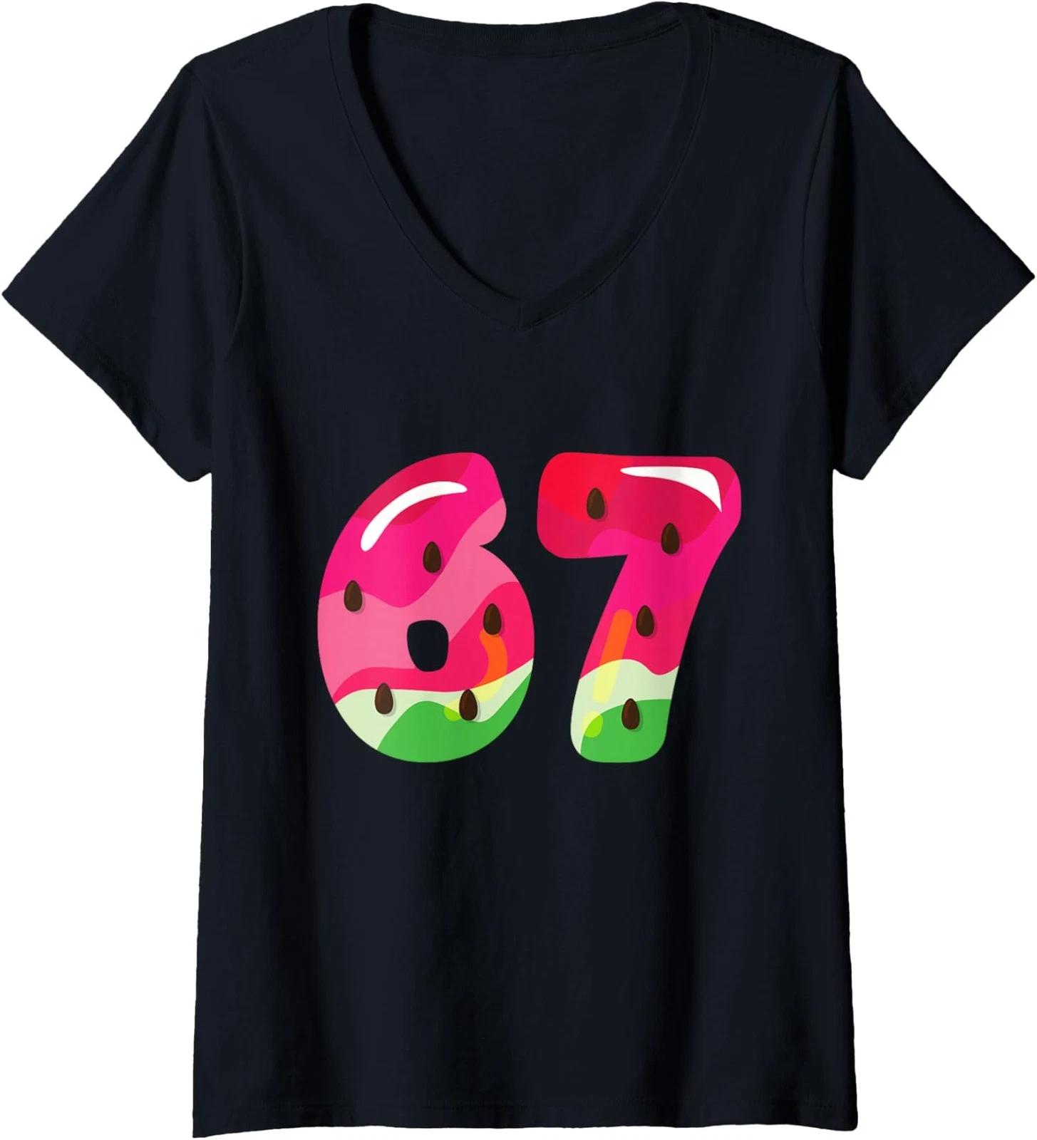 Thanksgiving Funny Six Seven Meme Brainrot Turkey Ladies  V-Neck Tshirt L