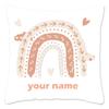Rainbow Print Custom Cushion Cover Adult Children Personalized Name Customize Pillowcase Home Housewarming Birthday Gifts