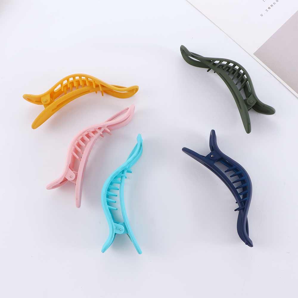 Wild Elegant Matte Girls Candy Color Seamless Hair Claw Face Wash Hairpin Duckbill Clip Plastic