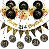 Rose Gold Black 16th Birthday Banner & Balloon Set