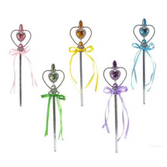 Magické hůlky ve tvaru srdce pro děti, dívky, princeznovské doplňky k převleku, vílí hůlka z umělého křišťálu na Vánoce, Halloween, párty, cosplay kostým