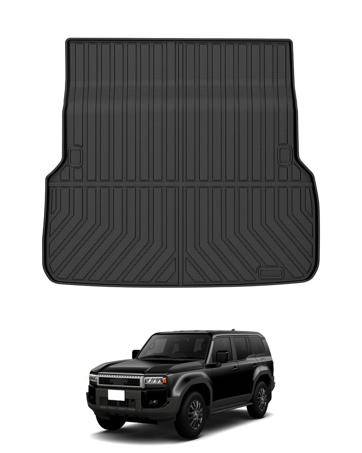 

Mixsuper Toyota Land Cruiser 250 Коврик для багажника Land Cruiser 250 Поддон для багажника Крышка багажника Коврик в багажник Серия Land Cruiser 250 Автомобильный коврик 3D Накладка для багажника чёрный