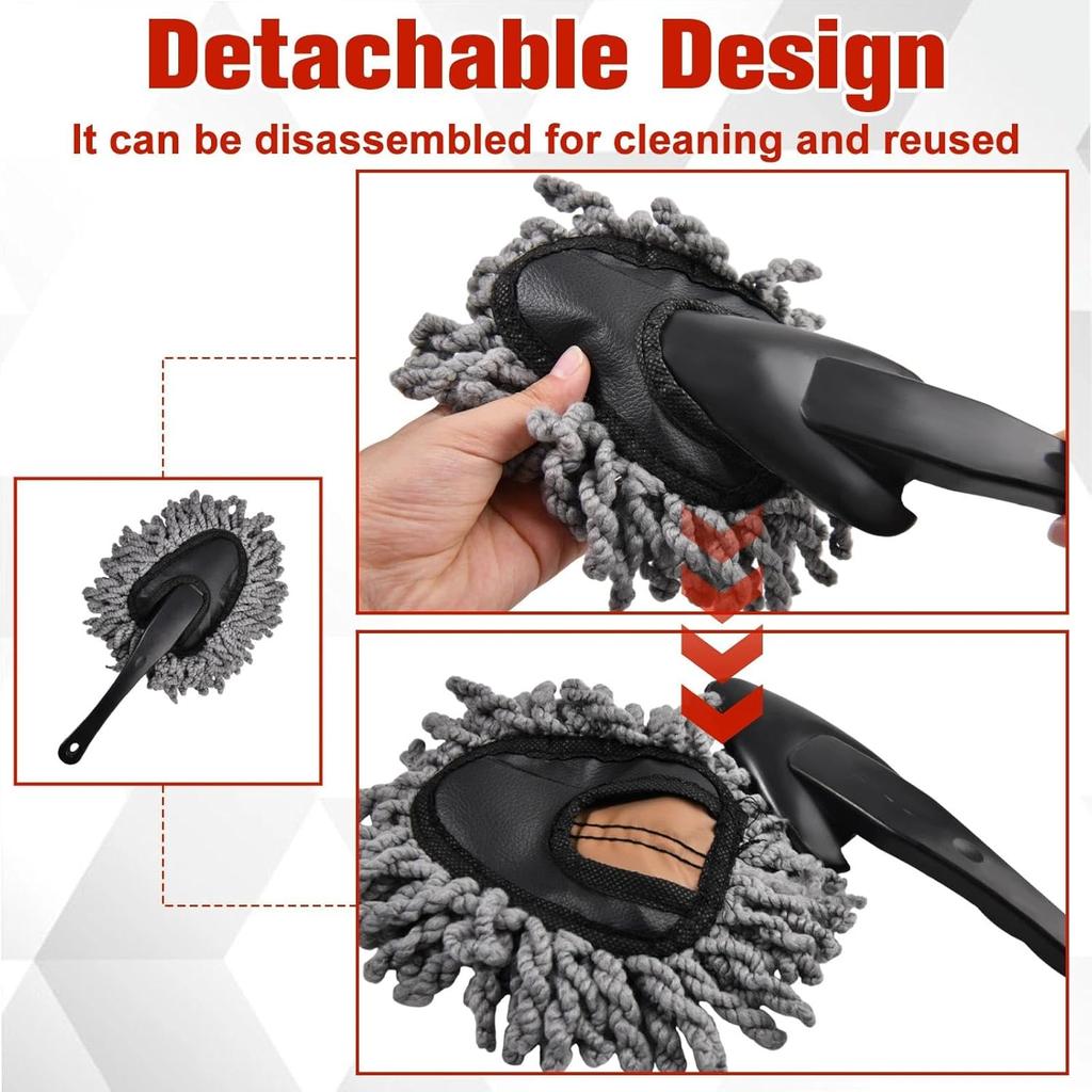 10 Pcs Car Detailing Cleaning Kit Interior Cleaner, Detailing Brushes Soft Microfiber Towels Dash Duster for Windows, Dashboard, Vents, Auto Care