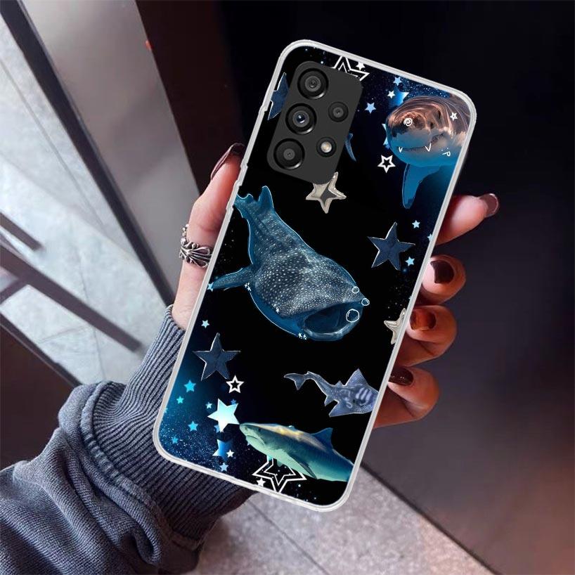 Ocean Whale Shark Phone Case For Samsung Galaxy A52 A51 A50S A32 A22 A12 A02S A72 A71 A31 A70 A30S Note 20 Ultra 10 Plus S10 Gal