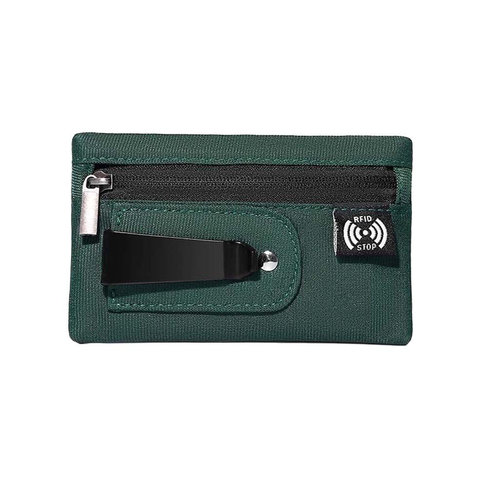 Thin Clip Stash Pouch Multiple Card Classic Card Bag with Back Clip Solid Color Antimagnetic RFID Protection Wallet Women