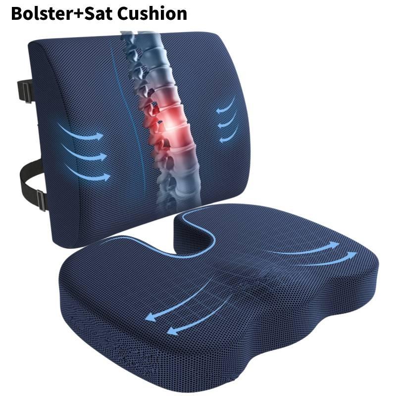 Orthopedic Memory Coccyx Foam Seat Cushion Lumbar Back Pillow Pain Relief Office