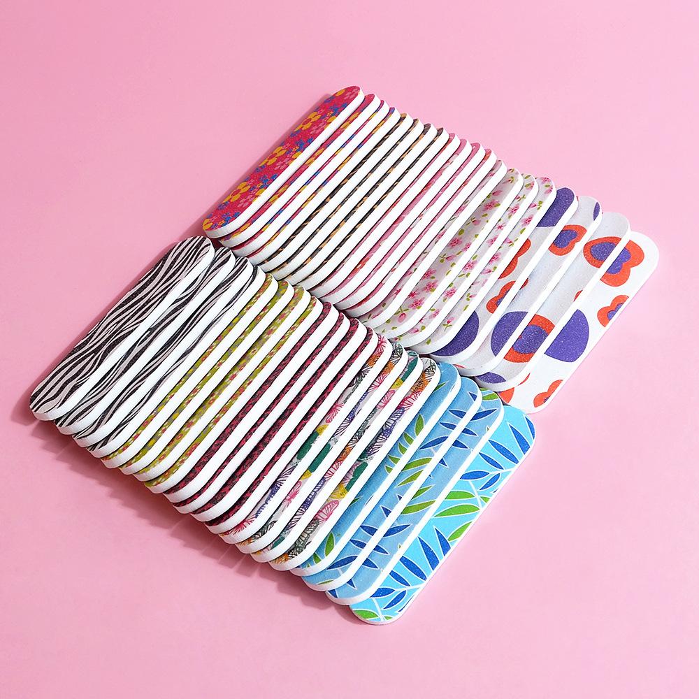 100PCS 9cm Mini Colorful Nail File Double Sided Emery Boards Small Nail File Trimming Tool Manicure Pedicure Tools Wholesale