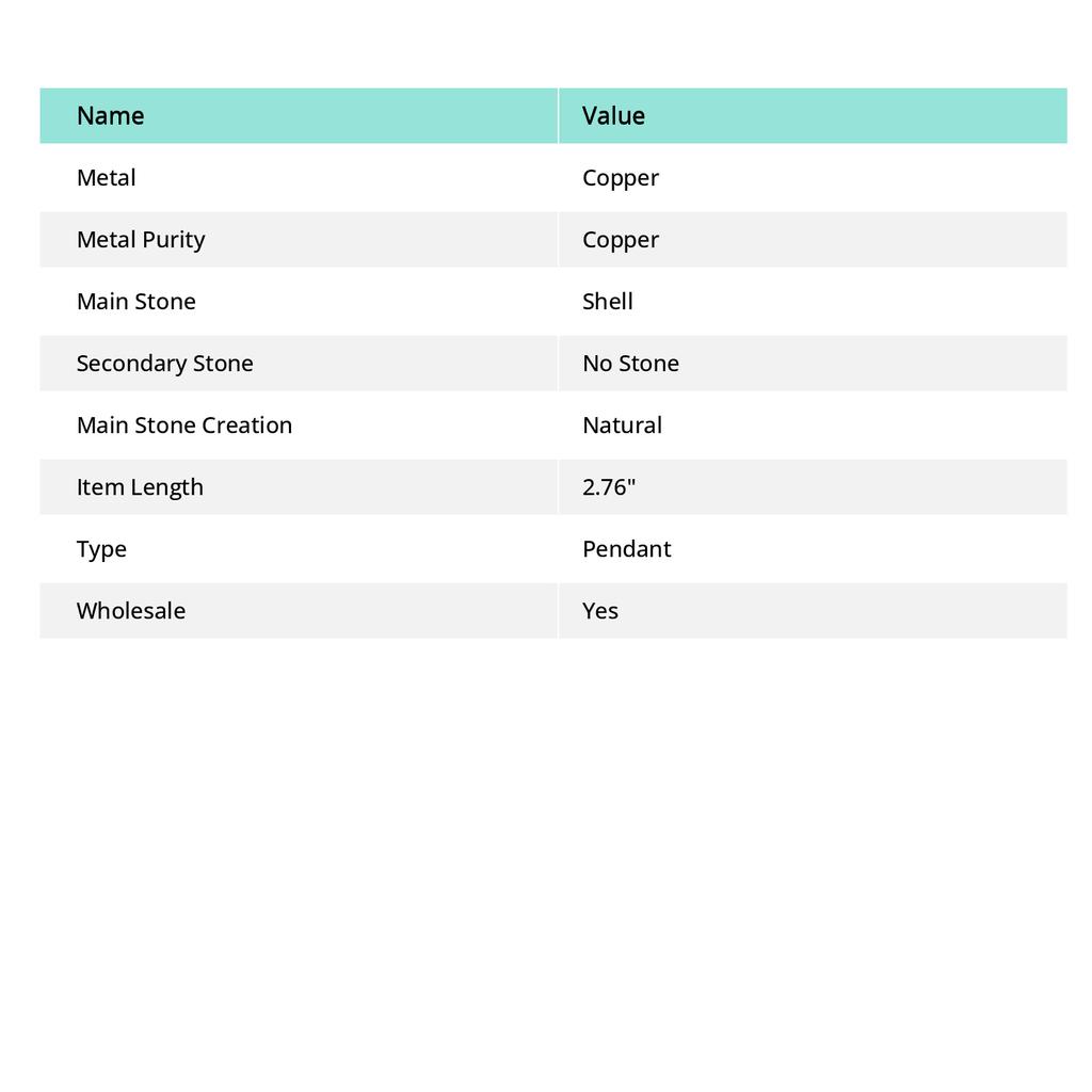 Přírodní mušle drahokam Ručně vyráběný měděný drát ovinutý šperk přívěsek 2,76" Y2N81
