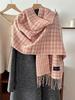 Women Elegant Classic Plaid Knitted Scarf Headscarf Lady Men Casual Tassel Scarve Mujer Foulard Wrap Shawl Unisex Winter New