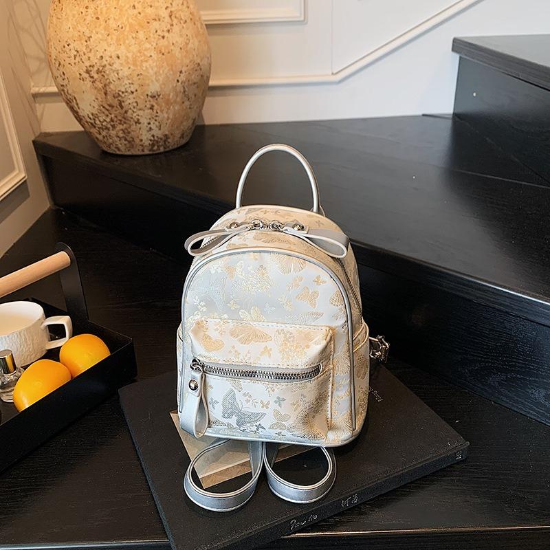 Bag Women's New Summer Fashion Travel Student Backpack Mini Embroidered Backpack