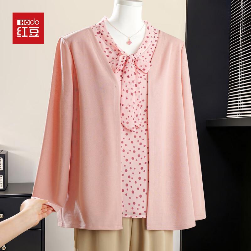 Hodo Women s Elegant Polka Dot V-Neck Long-Sleeve Blouse 5XL