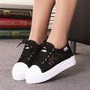 Spring trendy women's casual canvas shoes breathable mesh shoes platform canvas height-increasing casual shoes
