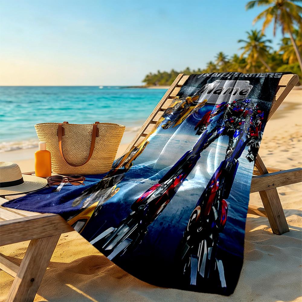 Love Transformers Customized Name Beach Towel Quick-Dry Soft Microfiber Perfect for Traveling Yoga Camping and Swimming