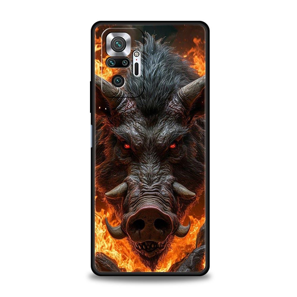 

Wild Boar Phone Case Cover for Redmi 14C 10C Note 15 14 13 12 10 11 K40 Pro Plus 5G Soft TPU Shockproof Shell Fundas Capas Coque Note 12 5G