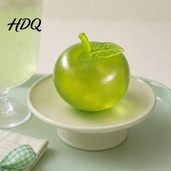 Slow Rebound Toy Green Apples Stress Ball, Rising Soft Fidget with Maltose Texture, High Elastic Squeeze Ball Decompression Tool for Anxiety