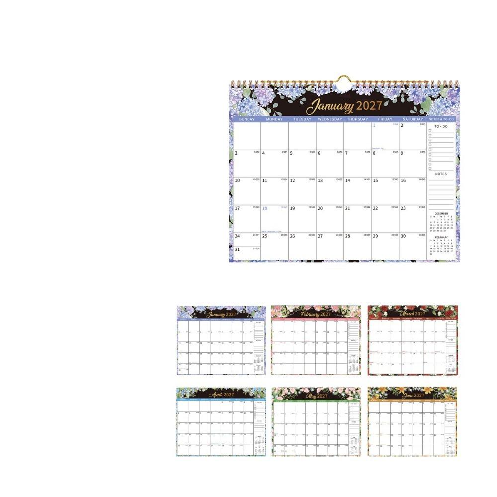Portable 2027 Wall Calendar with Large Grid Calendar Planner Hanging Calendar Schedule Organizer