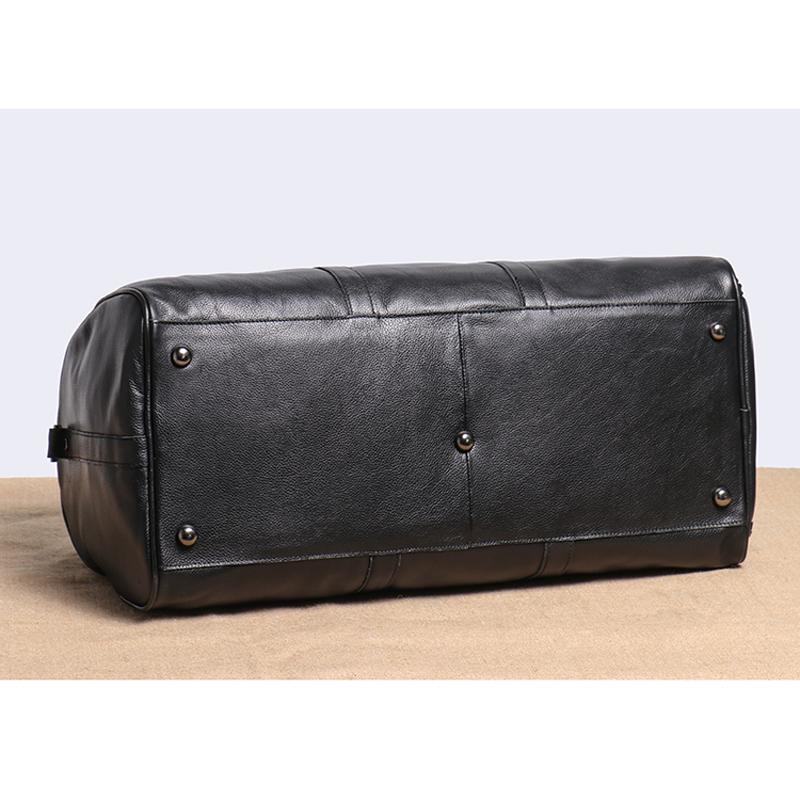 Geantă de călătorie pentru bărbați, din piele naturală, ocazională, geantă pentru bagaje de mână, geantă de fitness de mare capacitate, buzunar pentru pantofi pentru laptop de 18 inchi