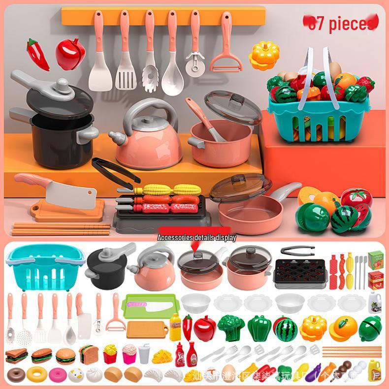 Kids' Educational Kitchen Play Set: Cutting Fruit & Tableware