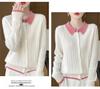 Women's Autumn Knitted Wool Cardigan with Doll Collar – High-End Fashion Sweater Coat