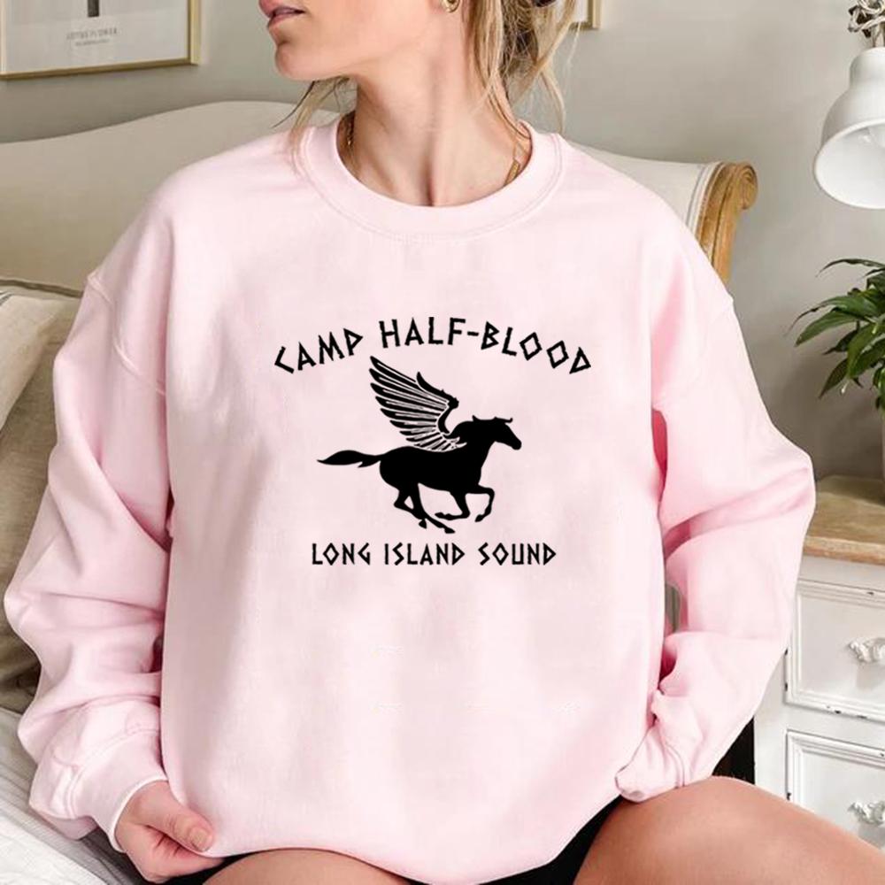 Camp Half Blood Sweatshirt Percy Jackson Hoodie Women Long Sleeve Pullovers Graphic Hoodies Vintage Streetwear Sweatshirts Top