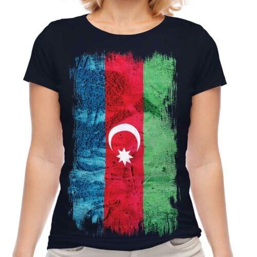 Azerbaijan Grunge Flag Women T-Shirt Azerbaijan Azerbaijanis Shirt