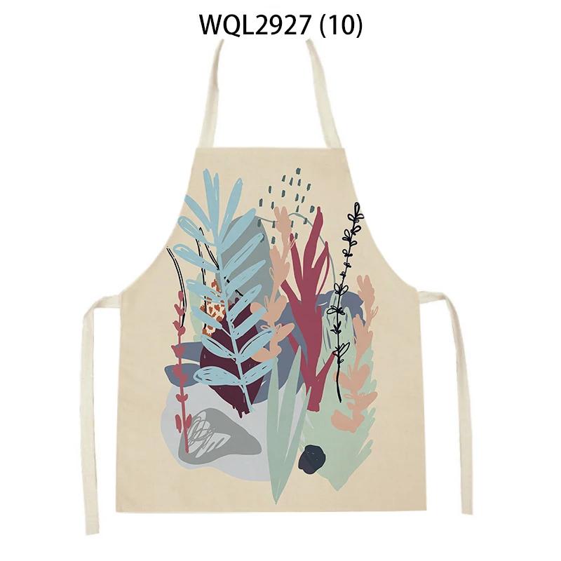 Abstract Plants Kitchen Aprons Home Cooking Sleeveless Aprons Baking Accessories Flowers Pattern Waist Bibs Antifouling Apron