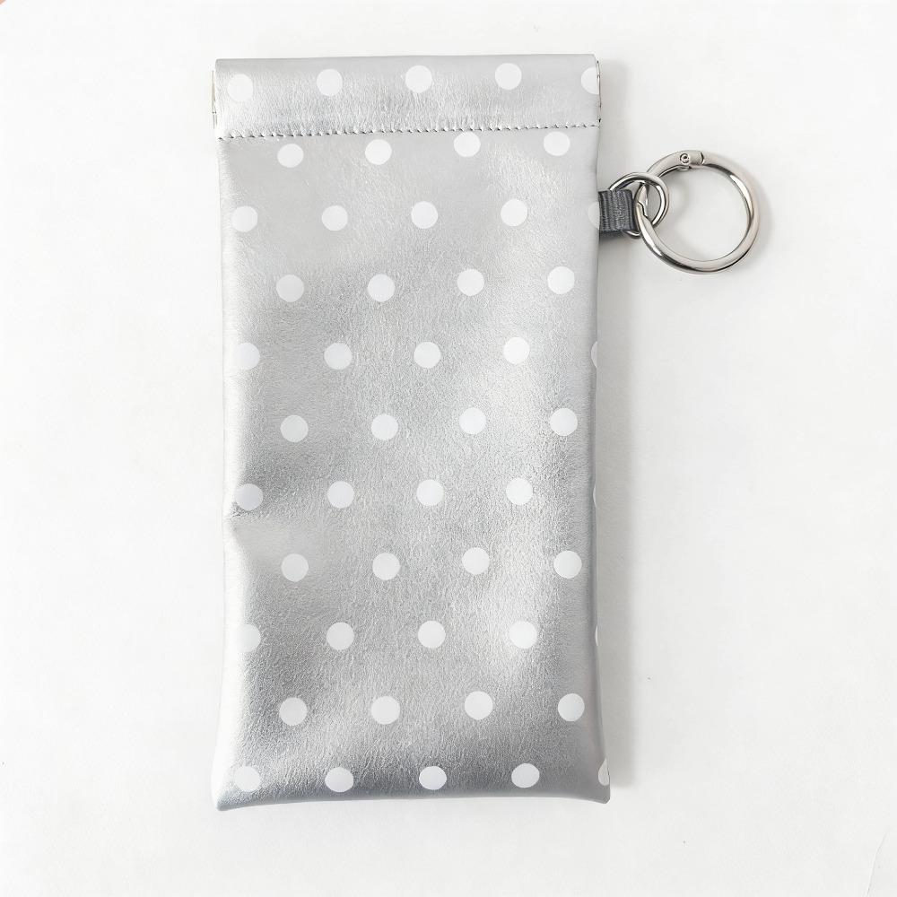Mit Schlüsselanhänger Gepunktete Brillenetui Tragbare Leder Brillenaufbewahrungstasche Sonnenbrillenbeutel Outdoor