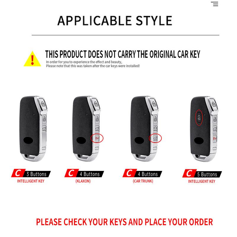 Zinc Alloy Car Key Case Shell Fob For Kia Sportage  Kia Ray Sorento Soul Telluride Cerato  K5 K8 Car Interior Accessory