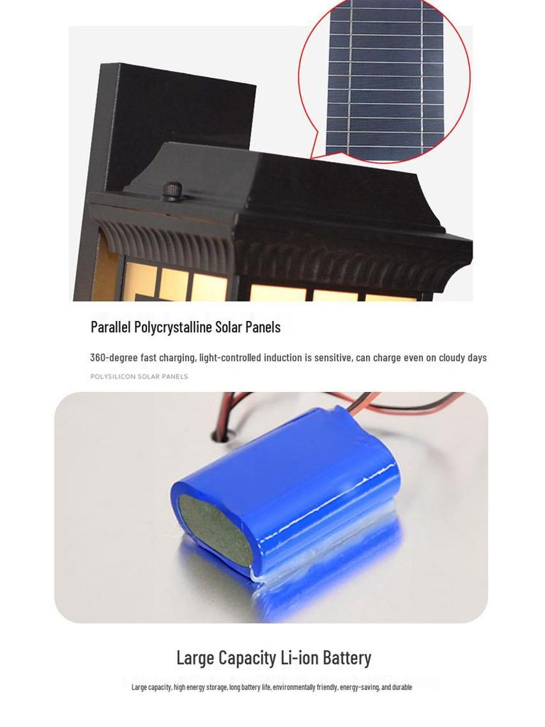 New Chinese Solar Waterproof Wall Lamp for Villas, Courtyards, Aisles, Balconies, and Stairways